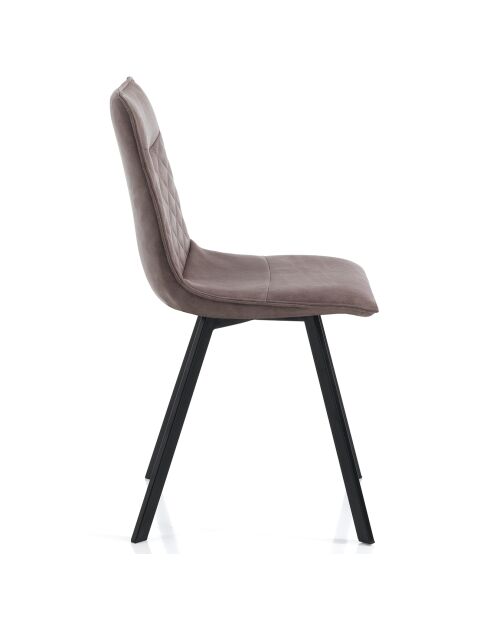 4 Chaises Tapissée Diamond grises - 46x53x89 cm