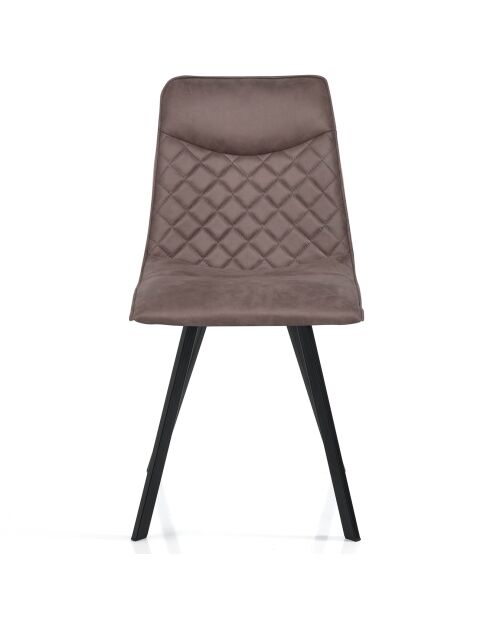 4 Chaises Tapissée Diamond grises - 46x53x89 cm