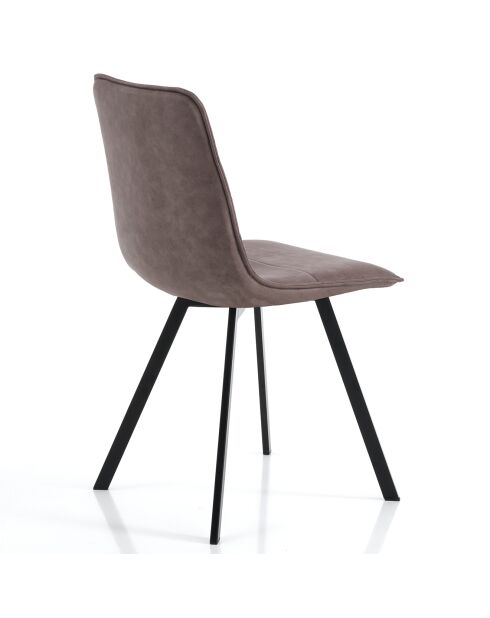4 Chaises Tapissée Diamond grises - 46x53x89 cm