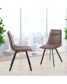 4 Chaises Tapissée Diamond grises - 46x53x89 cm