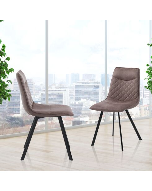 4 Chaises Tapissée Diamond grises - 46x53x89 cm