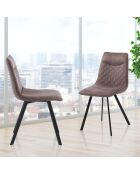 4 Chaises Tapissée Diamond grises - 46x53x89 cm