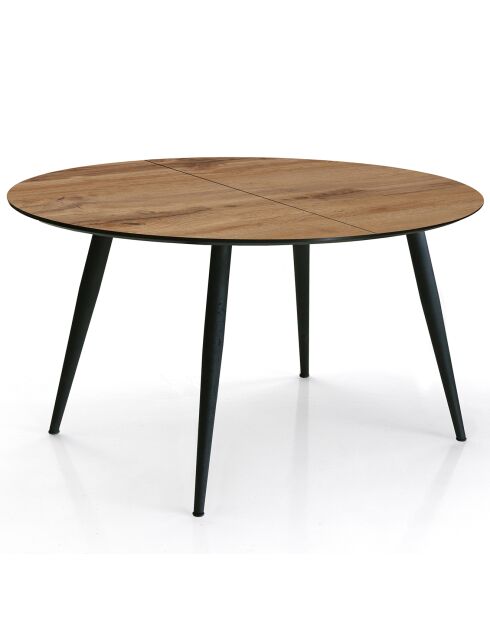 Table À Rallonge Valdi noyer/noir - 76x110x110 cm