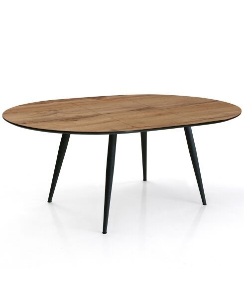 Table À Rallonge Valdi noyer/noir - 76x110x110 cm