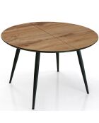 Table À Rallonge Valdi noyer/noir - 76x110x110 cm