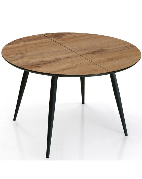 Table À Rallonge Valdi noyer/noir - 76x110x110 cm