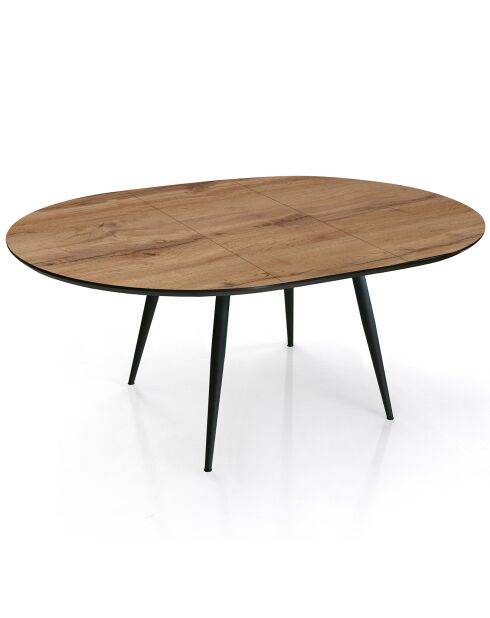 Table À Rallonge Valdi noyer/noir - 76x110x110 cm