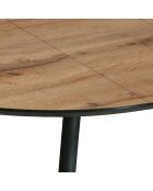 Table À Rallonge Valdi noyer/noir - 76x110x110 cm