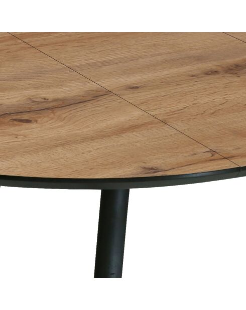 Table À Rallonge Valdi noyer/noir - 76x110x110 cm