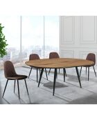 Table À Rallonge Valdi noyer/noir - 76x110x110 cm