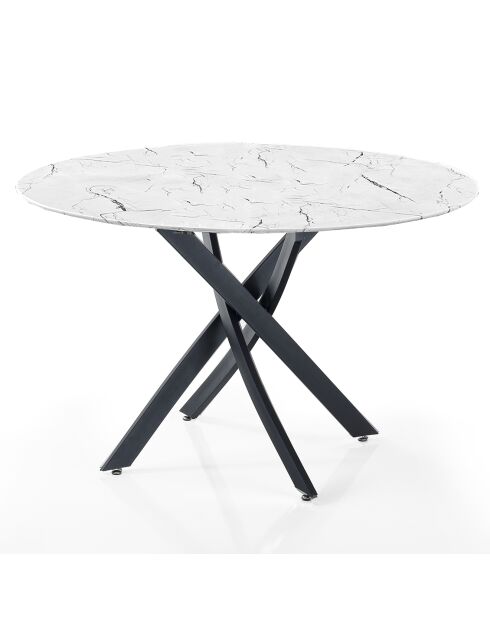 Table Bill Marble marbre/noir - 78xØ.110 cm