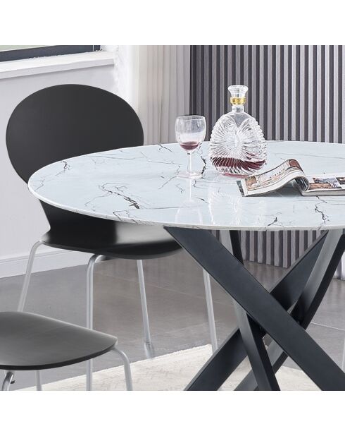 Table Bill Marble marbre/noir - 78xØ.110 cm