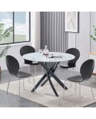Table Bill Marble marbre/noir - 78xØ.110 cm