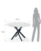 Table Bill Marble marbre/noir - 78xØ.110 cm