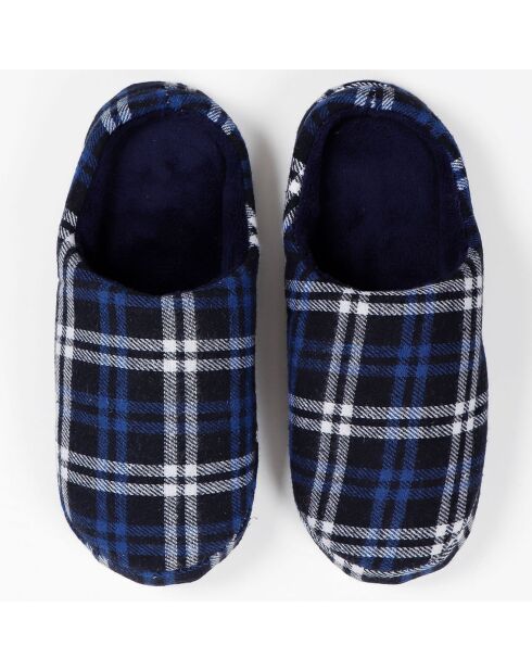 Chaussons à carreaux bleus