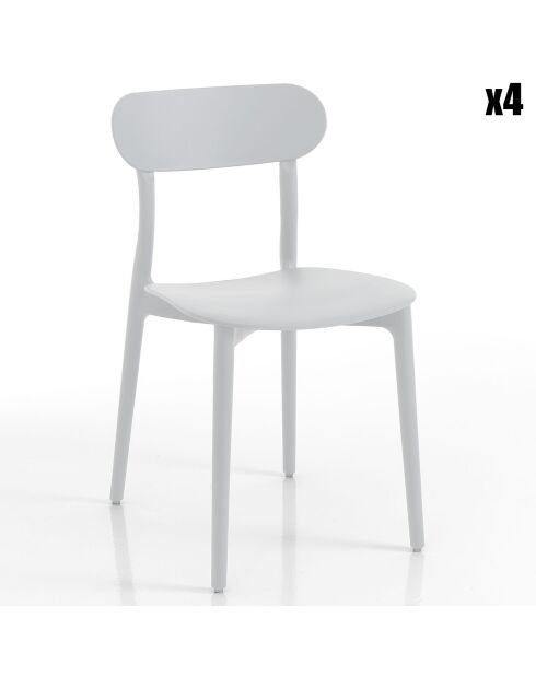 4 Chaises D'Intérieur/Extérieur Stoccolma blanches - 78x42.5x50 cm