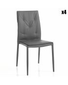 4 Chaises Lucia grises - 91x44x51 cm