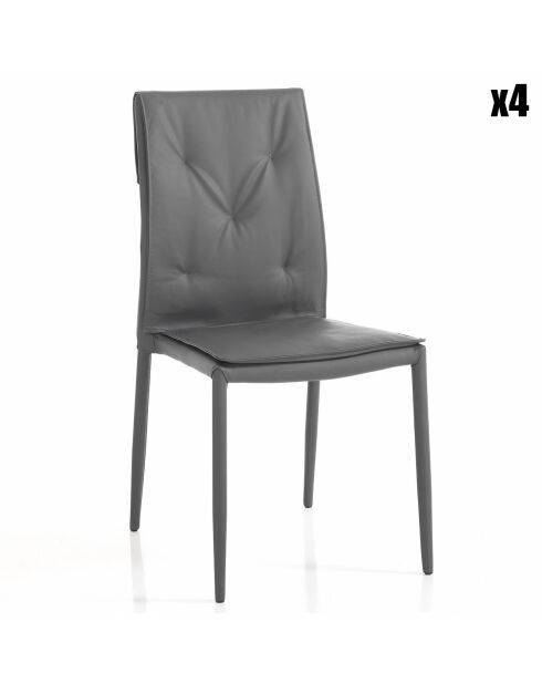 4 Chaises Lucia grises - 91x44x51 cm