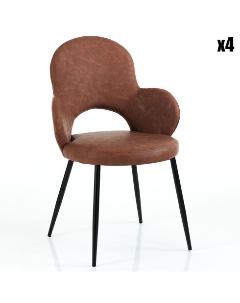 4 Chaises Elisabeth marron - 87x60x60 cm