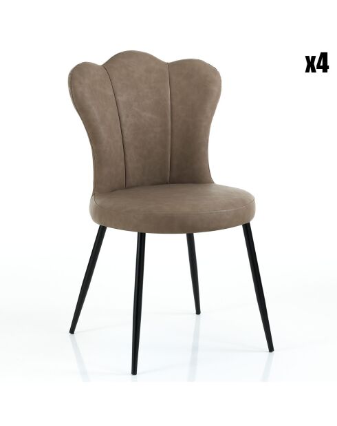 4 Chaises Charlotte sable - 90x52x55 cm