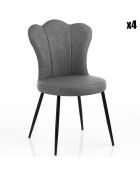 4 Chaises Charlotte grises - 90x52x55 cm