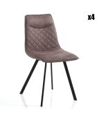 4 Chaises Tapissée Diamond grises - 46x53x89 cm