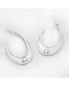 Boucles d'oreilles Eoval argentées