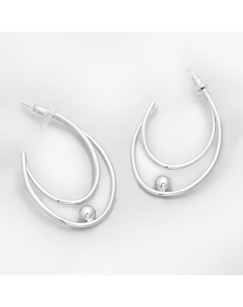 Orecchini ovali in argento
