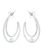 Boucles d'oreilles Eoval argentées