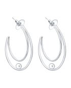 Boucles d'oreilles Eoval argentées