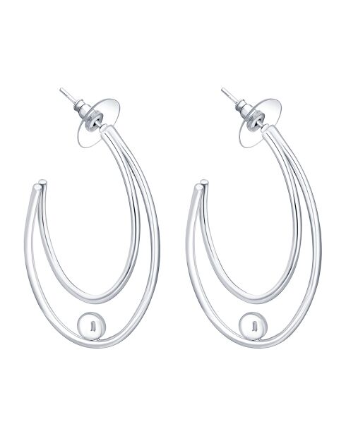 Orecchini ovali in argento