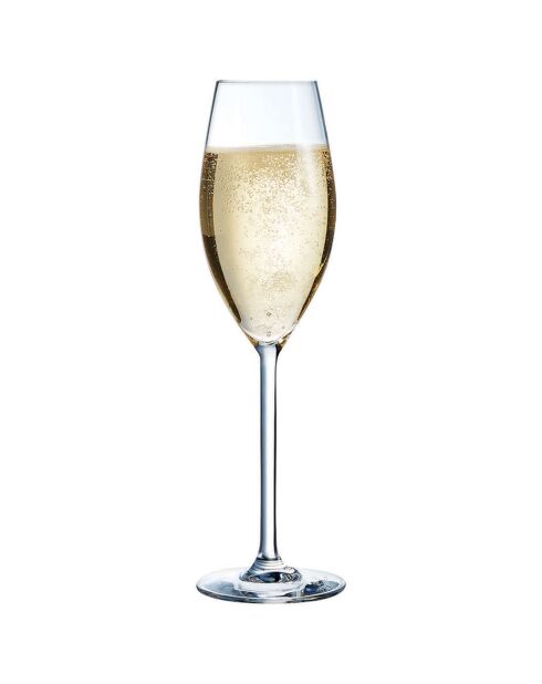 6 Flûtes à champagne Cheer Up transparentes - 24 cl