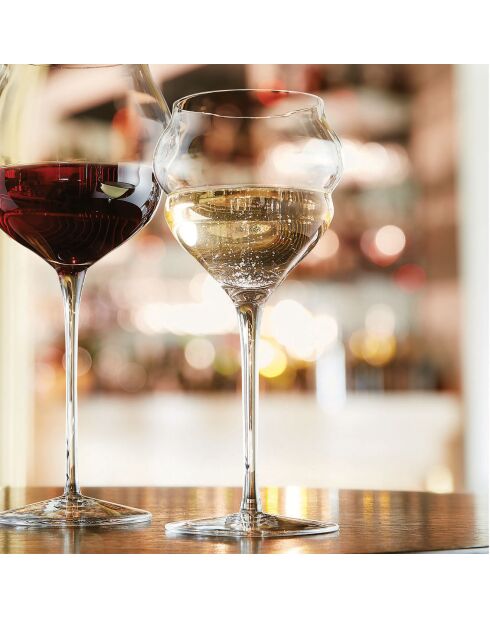 6 transparante Macaron-champagnefluiten - 30 cl