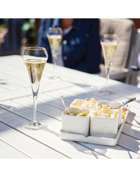 6 Flûtes à champagne Open Up transparentes - 20 cl