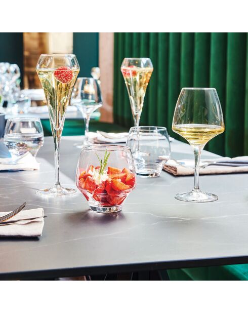 6 Flûtes à champagne Open Up transparentes - 20 cl