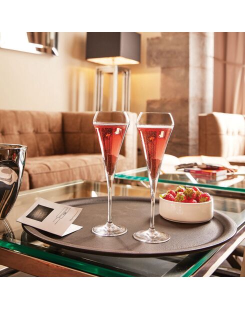 6 Flûtes à champagne Open Up transparentes - 20 cl