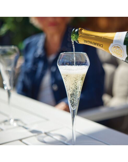 6 Flûtes à champagne Open Up transparentes - 20 cl
