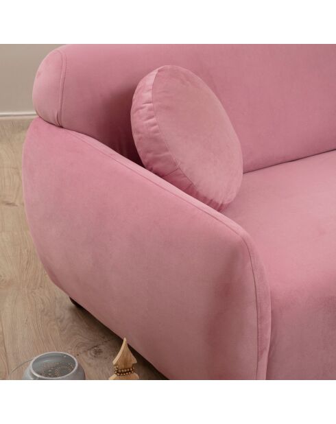 Canapé 3 places Eddy rose - 223x83x86 cm