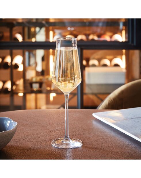 6 transparante champagnefluiten van Reveal Up - 21 cl