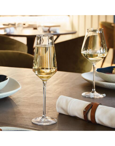 6 transparante champagnefluiten van Reveal Up - 21 cl