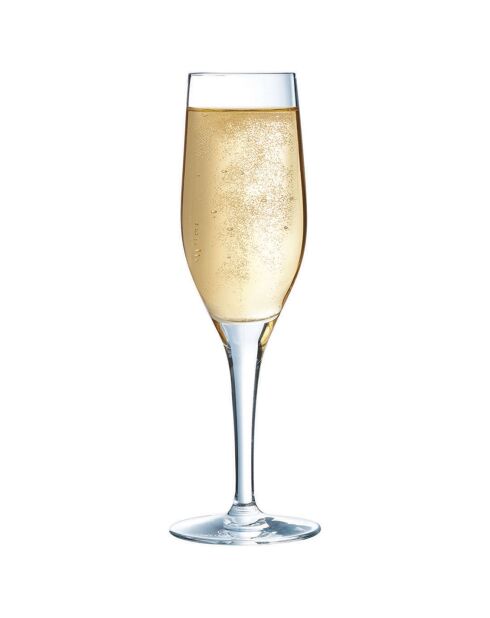 6 Flûtes à champagne Sensation Exalt transparentes - 19 cl