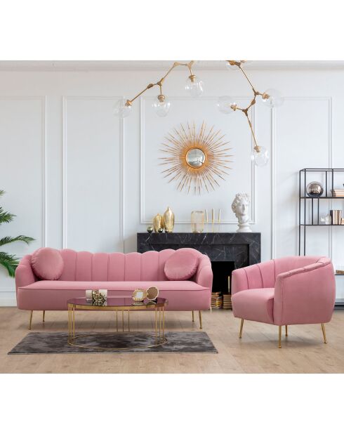 Fauteuil Istiridye rose - 85x85x80 cm