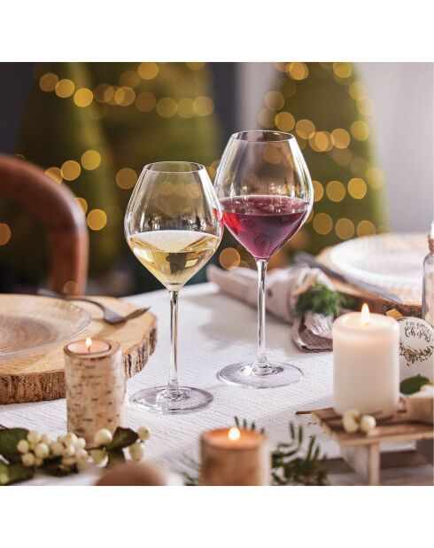 6 Verres à pied Cheer Up transparents - 47 cl