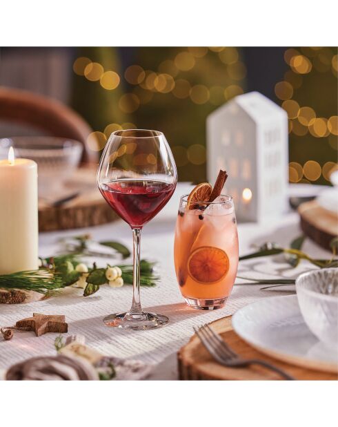 6 Verres à pied Cheer Up transparents - 47 cl