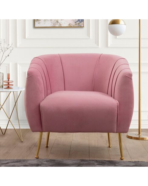 Fauteuil Istiridye rose - 85x85x80 cm