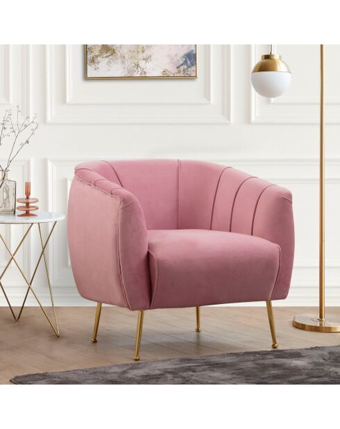 Fauteuil Istiridye rose - 85x85x80 cm