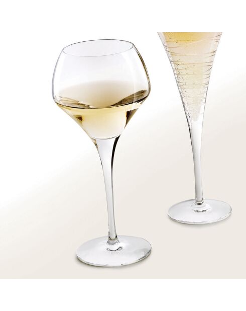 6 Verres à pied Open Up transparents - 37 cl