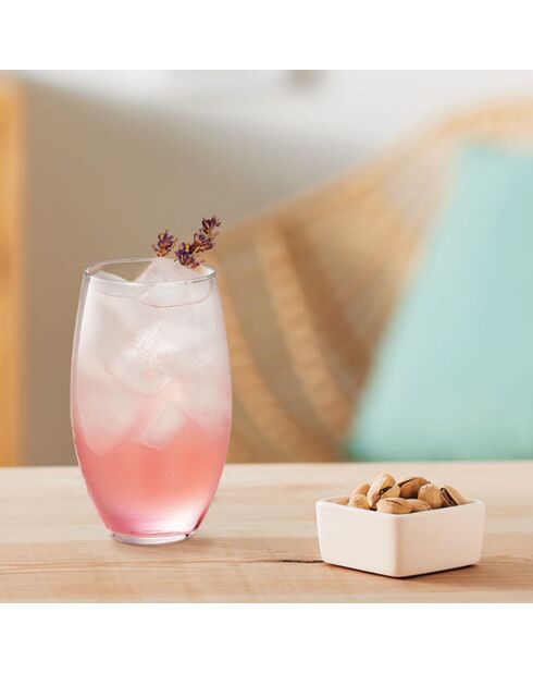 6 Verres haut Cheer Up transparents - 37 cl