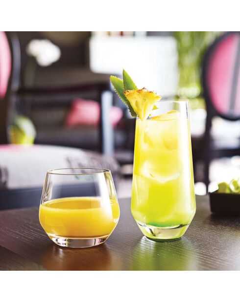 6 transparante lage glazen van Lima - 35 cl