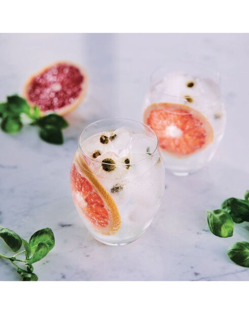 6 Verres haut Macaron transparents - 40 cl